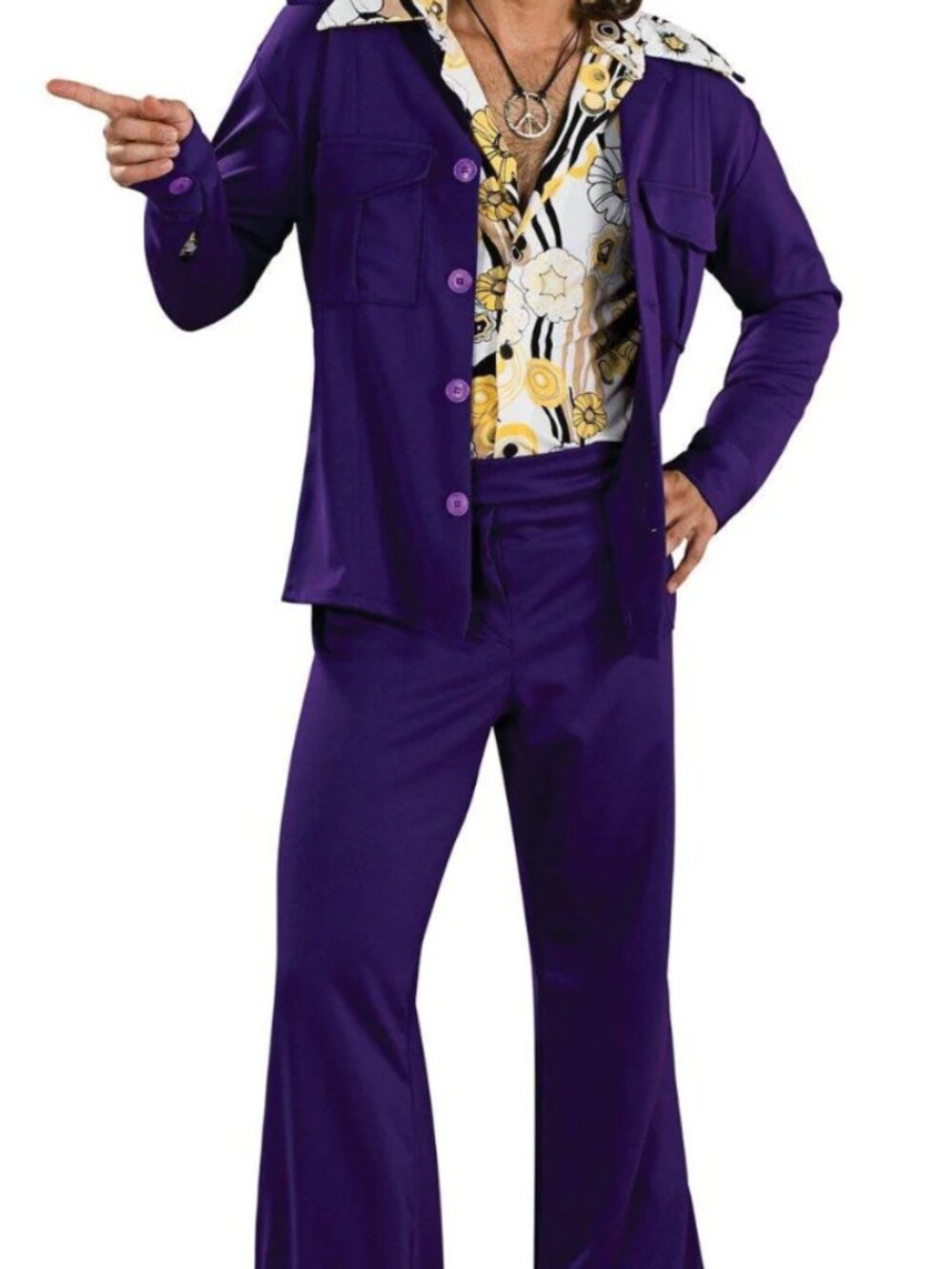 Rubies Costume, Mens 70's Disco, Leisure Suite, Purple jacket and pants, OS